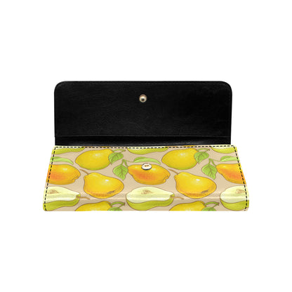 Pear Pattern Print Design PE05 Women's Trifold Wallet