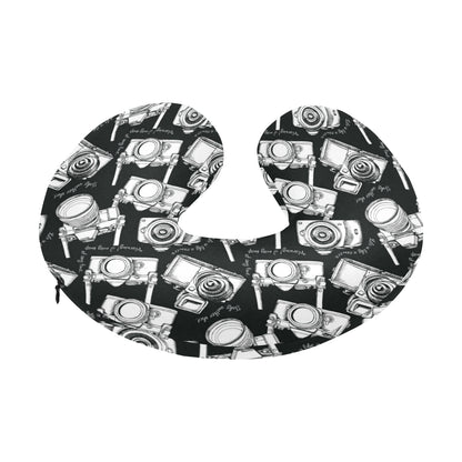 Camera Pattern Print Design 01 U-Shaped Travel Neck Pillow