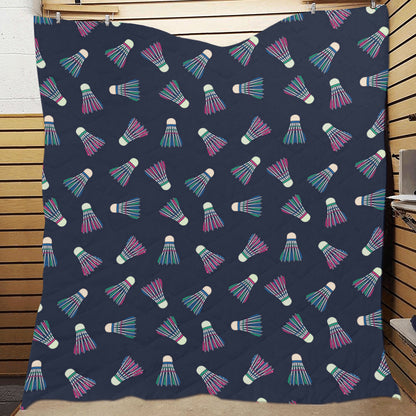 Badminton Ball Pattern Print Design 02 Premium Quilt