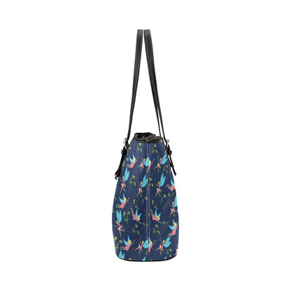 Fairy with flower Print Pattern Leather Tote Bag