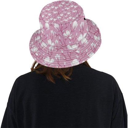Magnolia Pattern Print Design MAG05 Unisex Bucket Hat