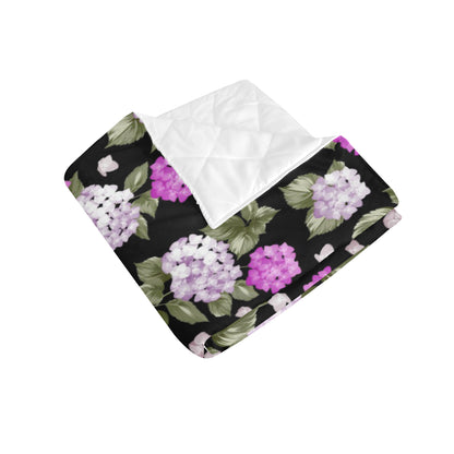Hydrangea Pattern Print Design HD011 Premium Quilt