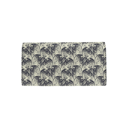 Bat Tribal Pattern Print Design 06 Women's Trifold Wallet