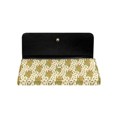 Corn Pattern Print Design 01 Women's Trifold Wallet