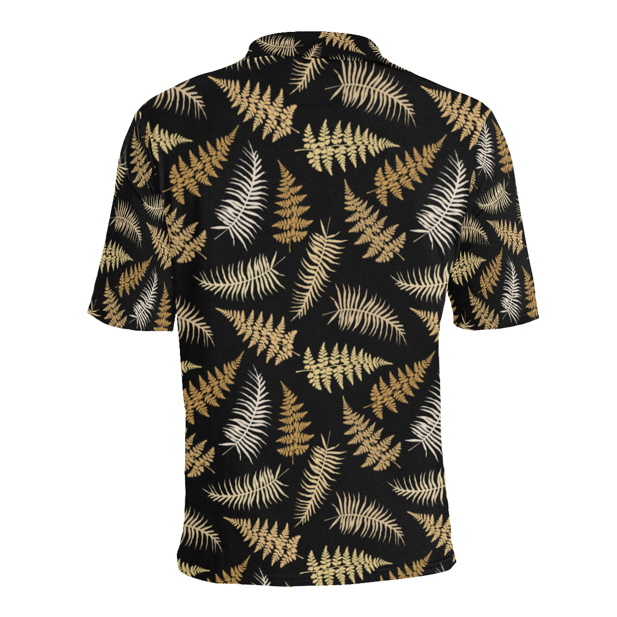 Fern Leave Bright Print Pattern Men Polo Shirt