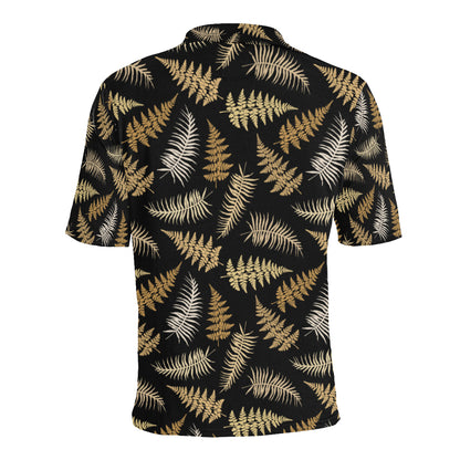 Fern Leave Bright Print Pattern Men Polo Shirt