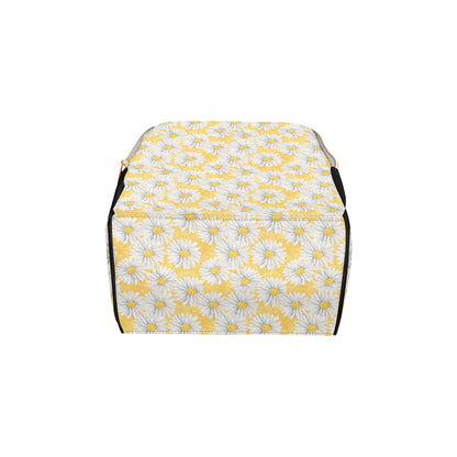 Daisy Yellow Watercolor Print Pattern Diaper Bag Backpack