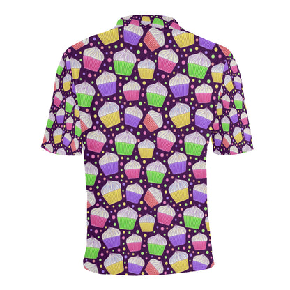 Cupcake Pattern Print Design CP07 Men Polo Shirt