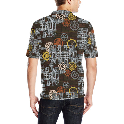 Mechanic Pattern Print Design 04 Men Polo Shirt