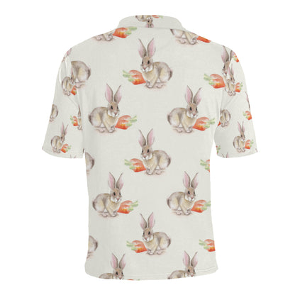 Rabbit Pattern Print Design 01 Men Polo Shirt
