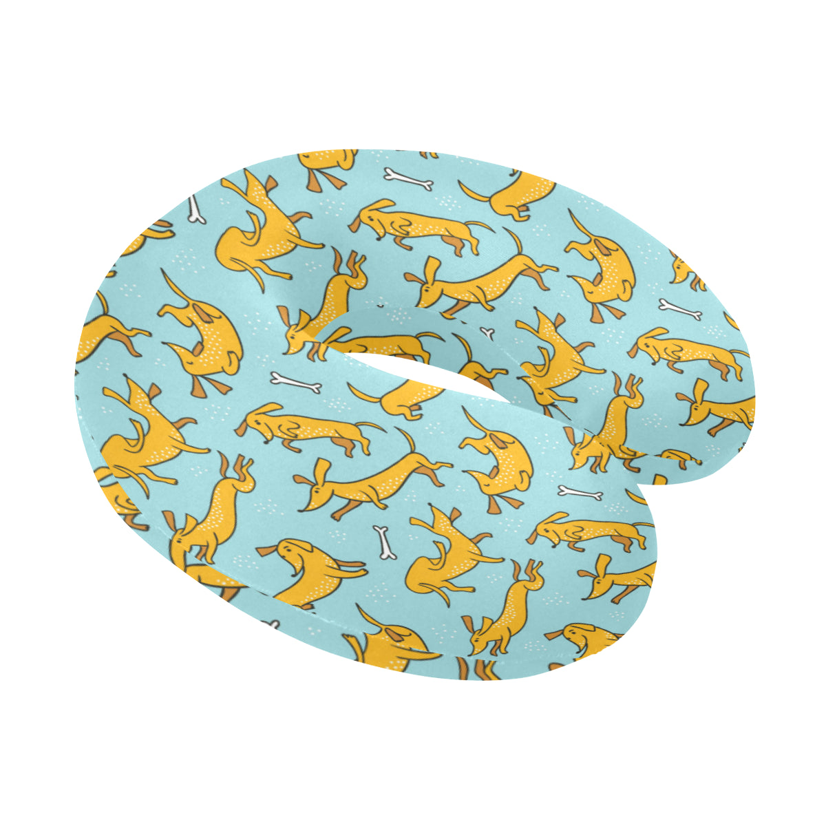 Dachshund Pattern Print Design 08 U-Shaped Travel Neck Pillow