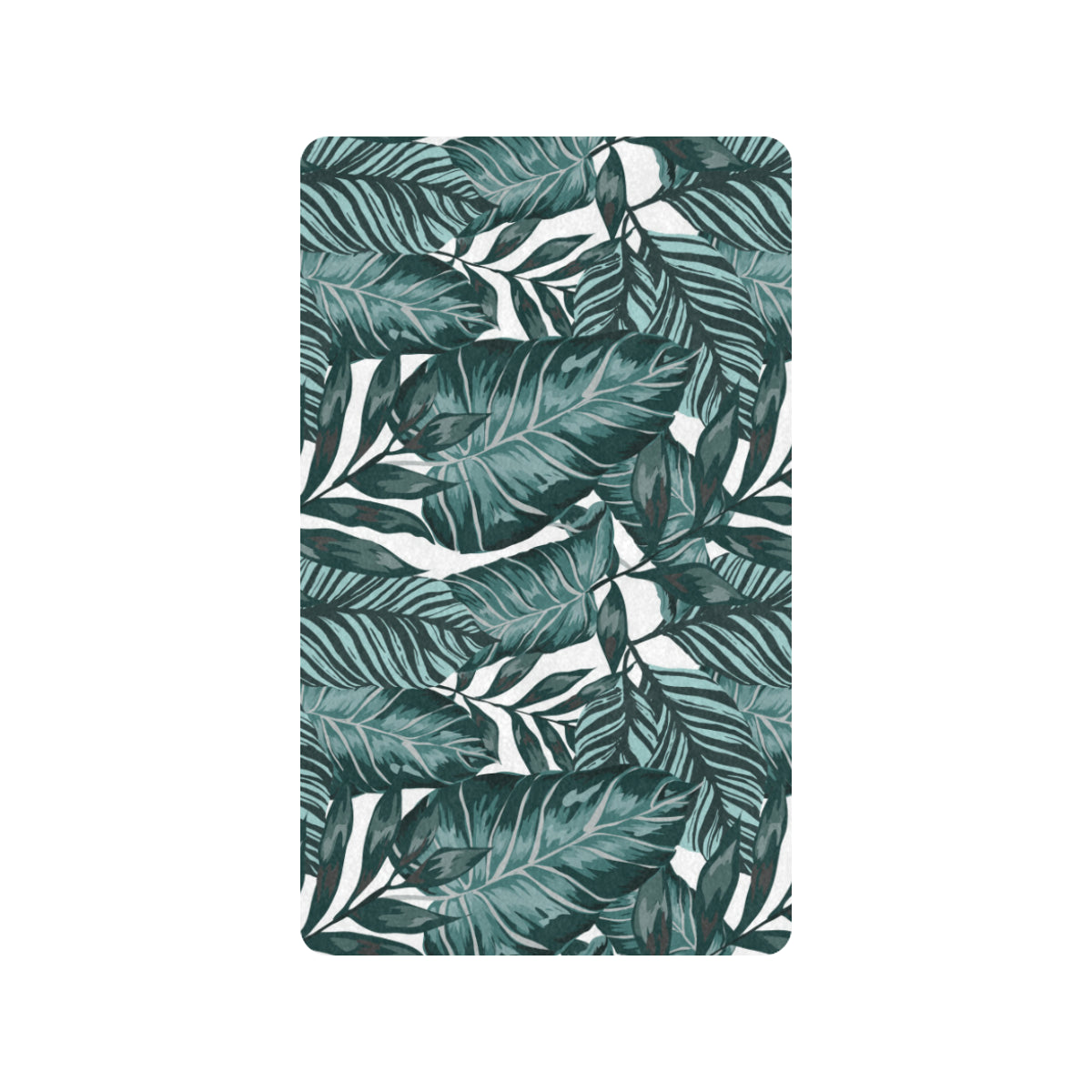Tropical Palm Leaves Pattern Rubber Doormat