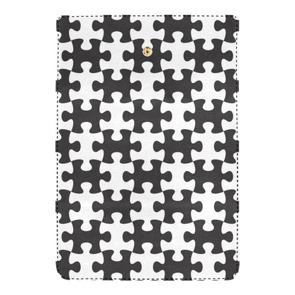 Puzzle Black White Pattern Print Design A02 Women's Trifold Wallet