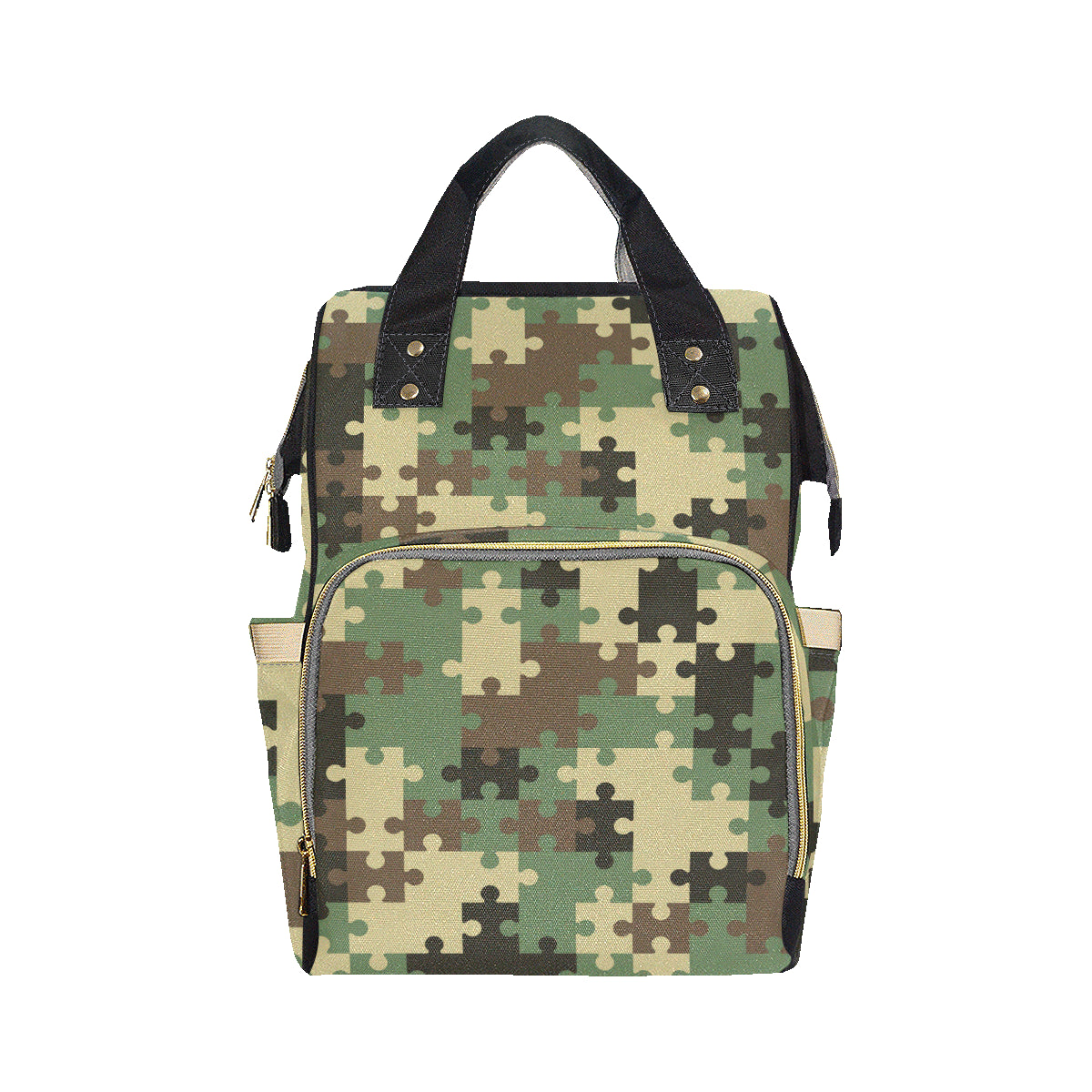 Puzzle Camo Pattern Print Design A03 Diaper Bag Backpack