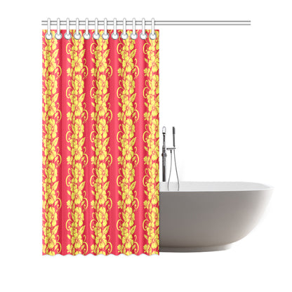 Orange Hibiscus Pattern Print Design HB018 Shower Curtain