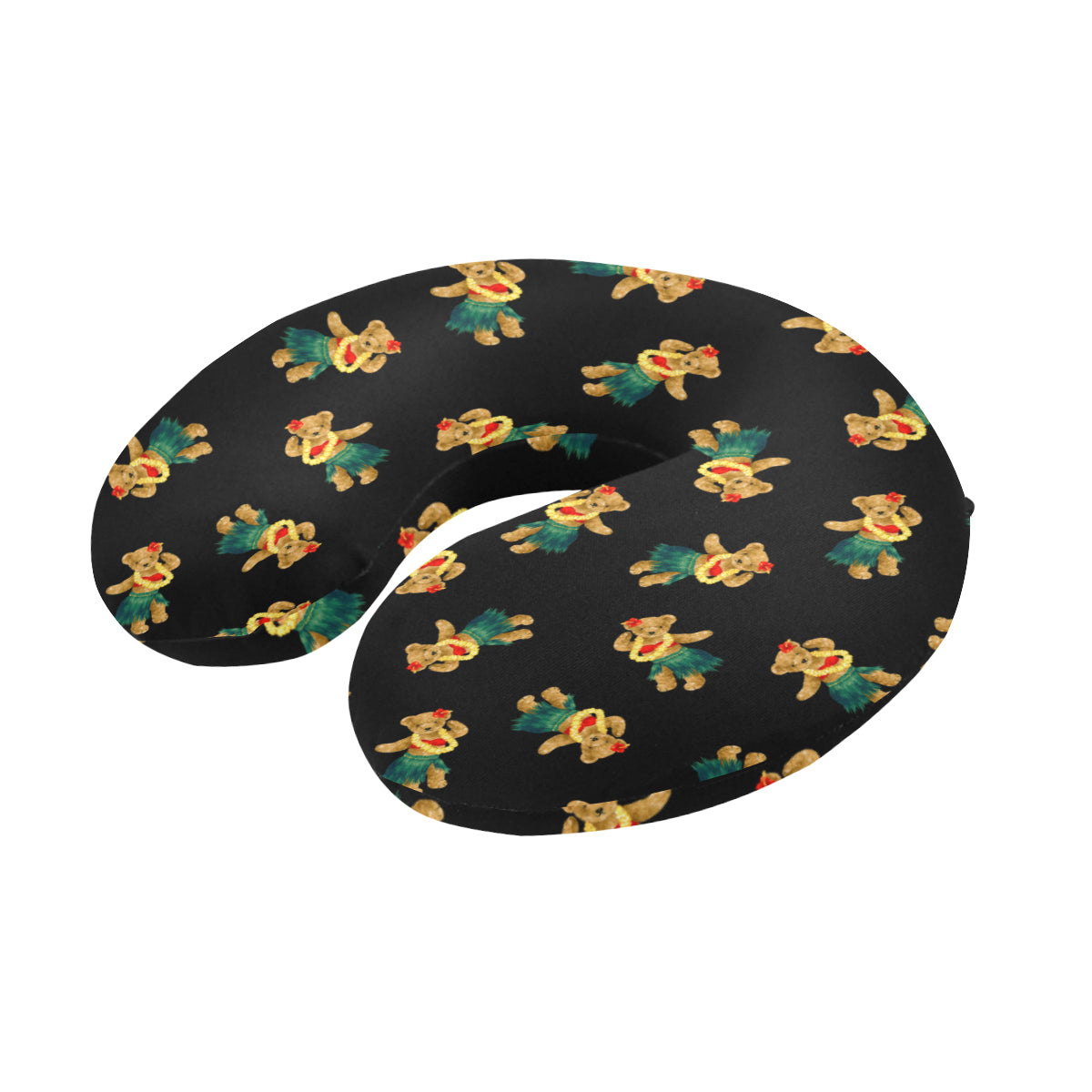 Hula Bear Pattern Print Design 06 U-Shaped Travel Neck Pillow