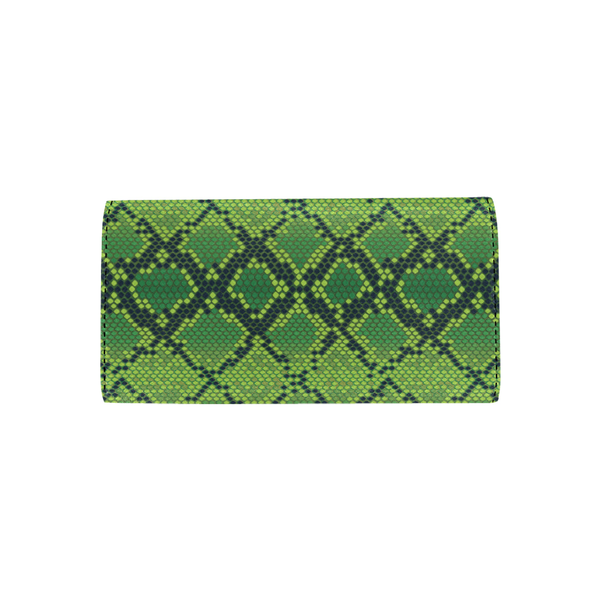 Python Green Pattern Print Design A01 Women's Trifold Wallet