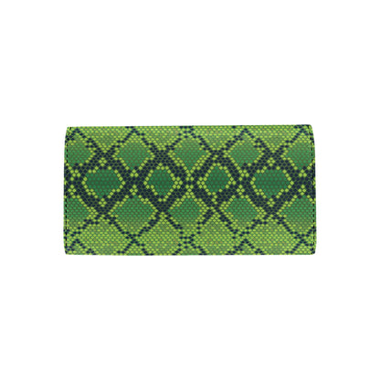 Python Green Pattern Print Design A01 Women's Trifold Wallet