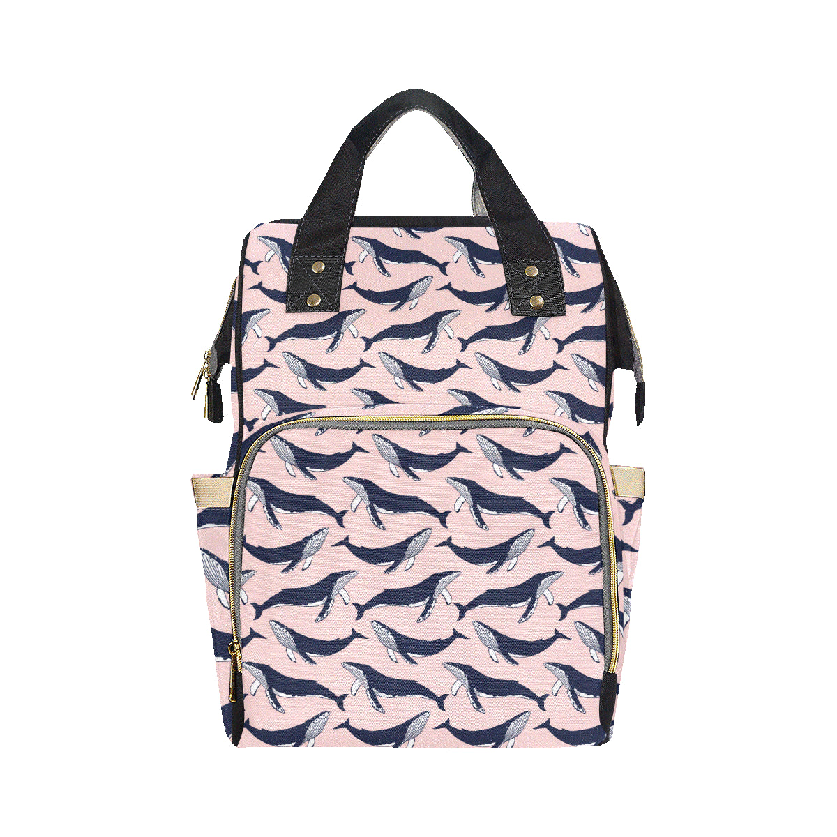 Humpback Whale Pattern Print Design 02 Diaper Bag Backpack