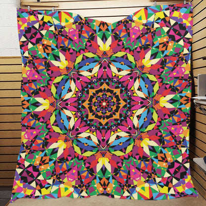 Kaleidoscope Pattern Print Design 02 Premium Quilt