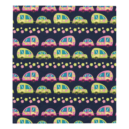 Camper Cute Camping Design No 3 Print Premium Quilt
