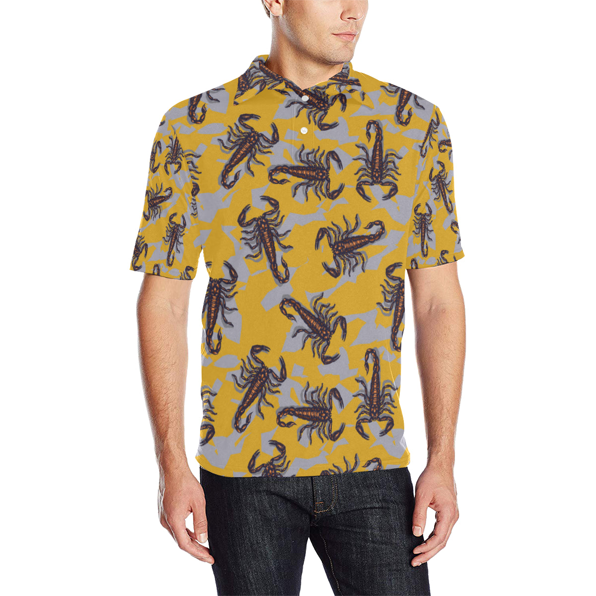 Scorpion Pattern Print Design 01 Men Polo Shirt