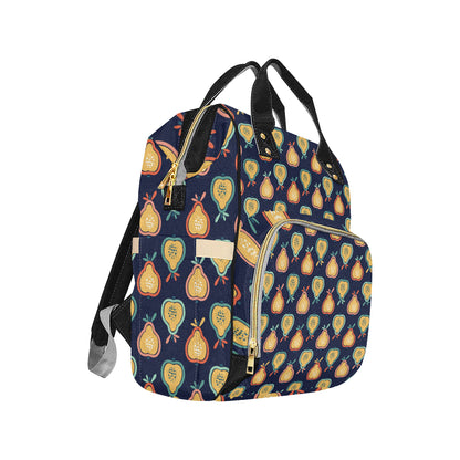 Pear Pattern Print Design PE03 Diaper Bag Backpack