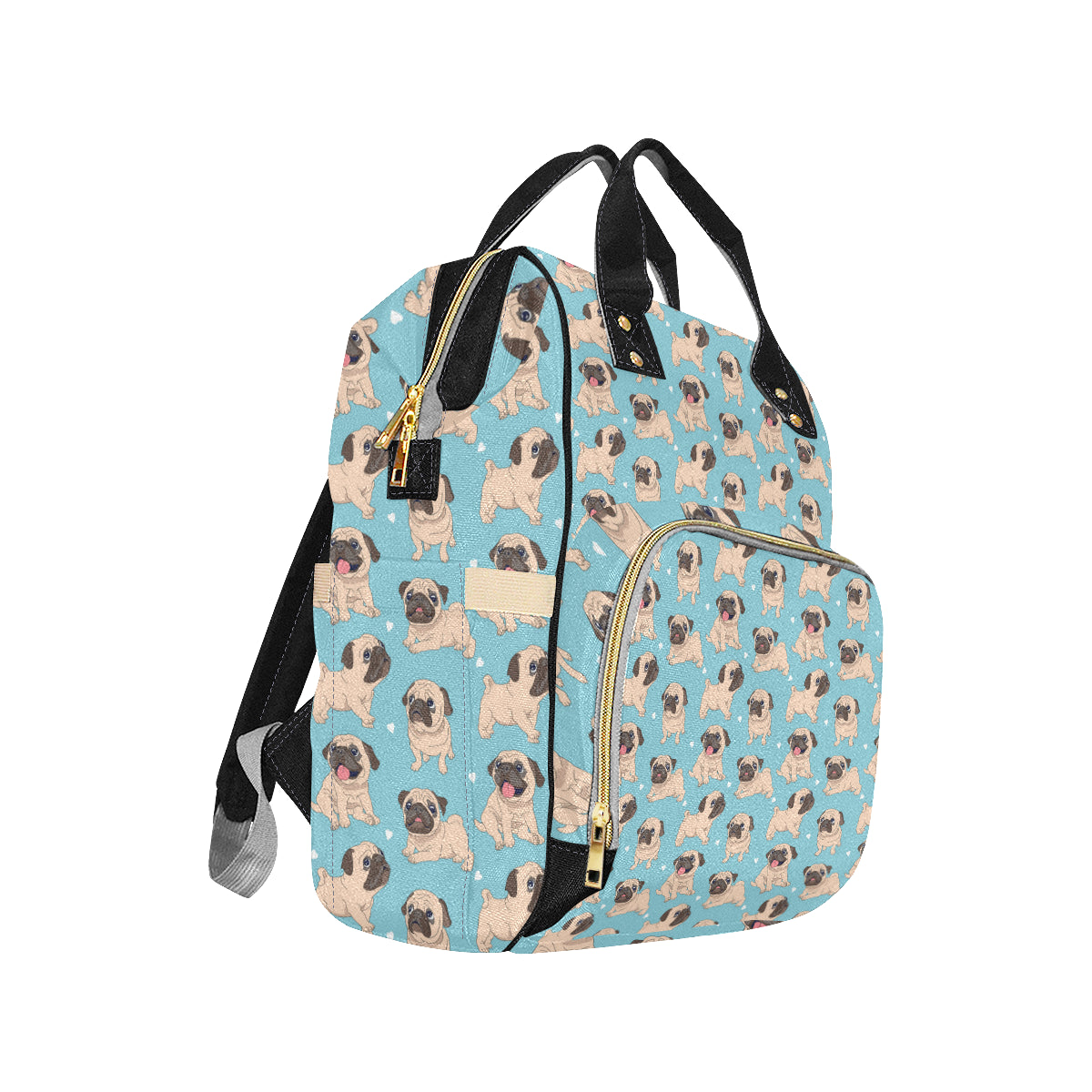 Pug Pattern Print Design A03 Diaper Bag Backpack