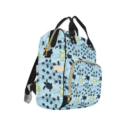 Sea Turtle Pattern Print Design T011 Diaper Bag Backpack