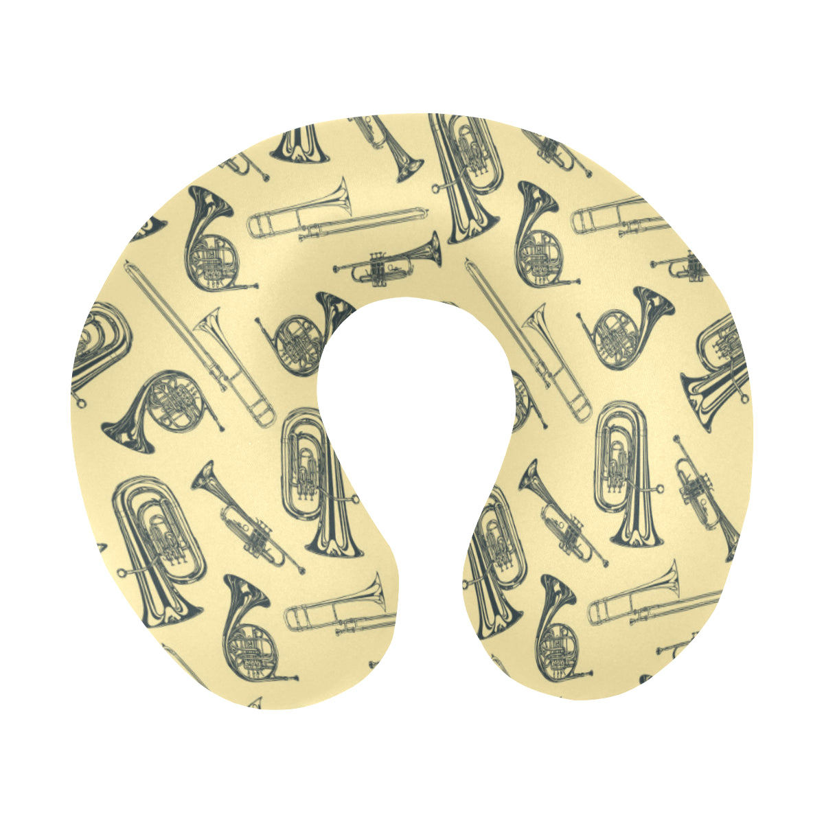 Tuba Pattern Print Design 01 U-Shaped Travel Neck Pillow