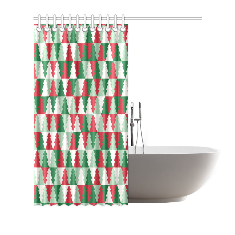 Christmas Tree Pattern Print Design 01 Shower Curtain