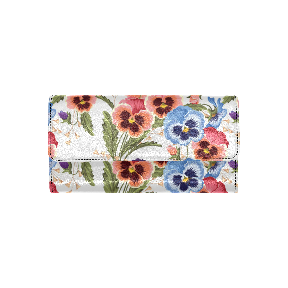 Pansy Pattern Print Design PS06 Women's Trifold Wallet