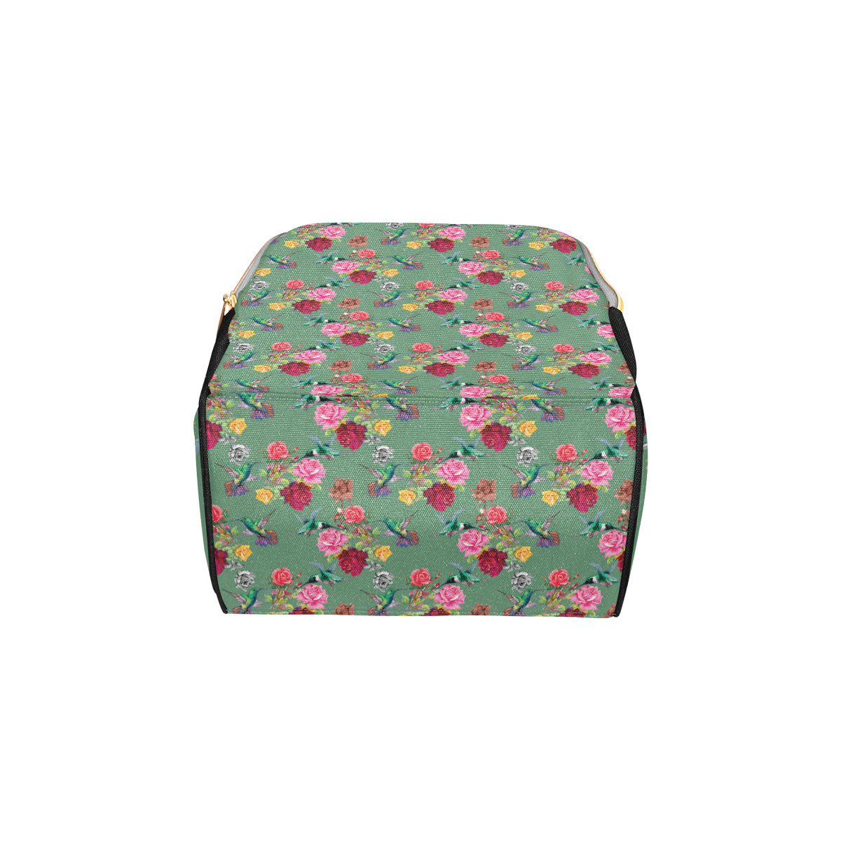 Hummingbird with Rose Themed Print Diaper Bag Backpack