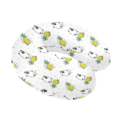 Bull Terriers Pattern Print Design 05 U-Shaped Travel Neck Pillow