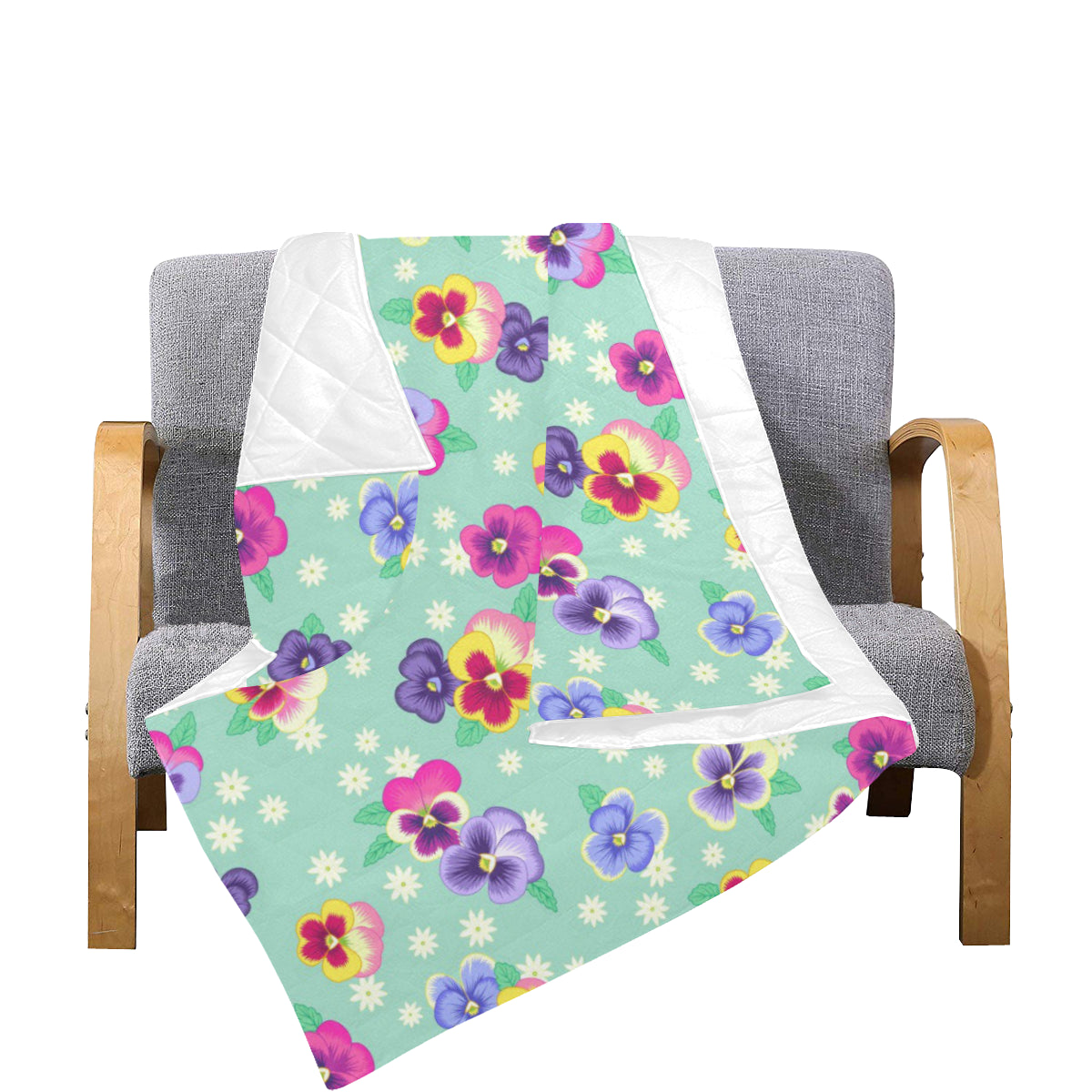 Pansy Pattern Print Design PS08 Premium Quilt
