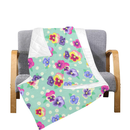 Pansy Pattern Print Design PS08 Premium Quilt