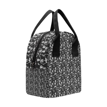 Skeleton Themed Print Insulated Lunch Bag