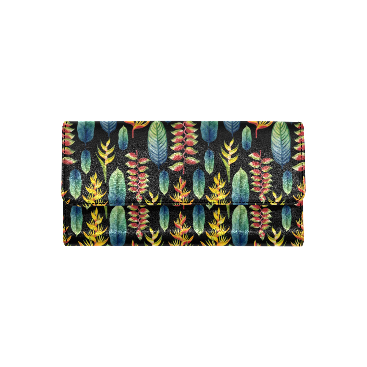 Heliconia Pattern Print Design HL03 Women's Trifold Wallet
