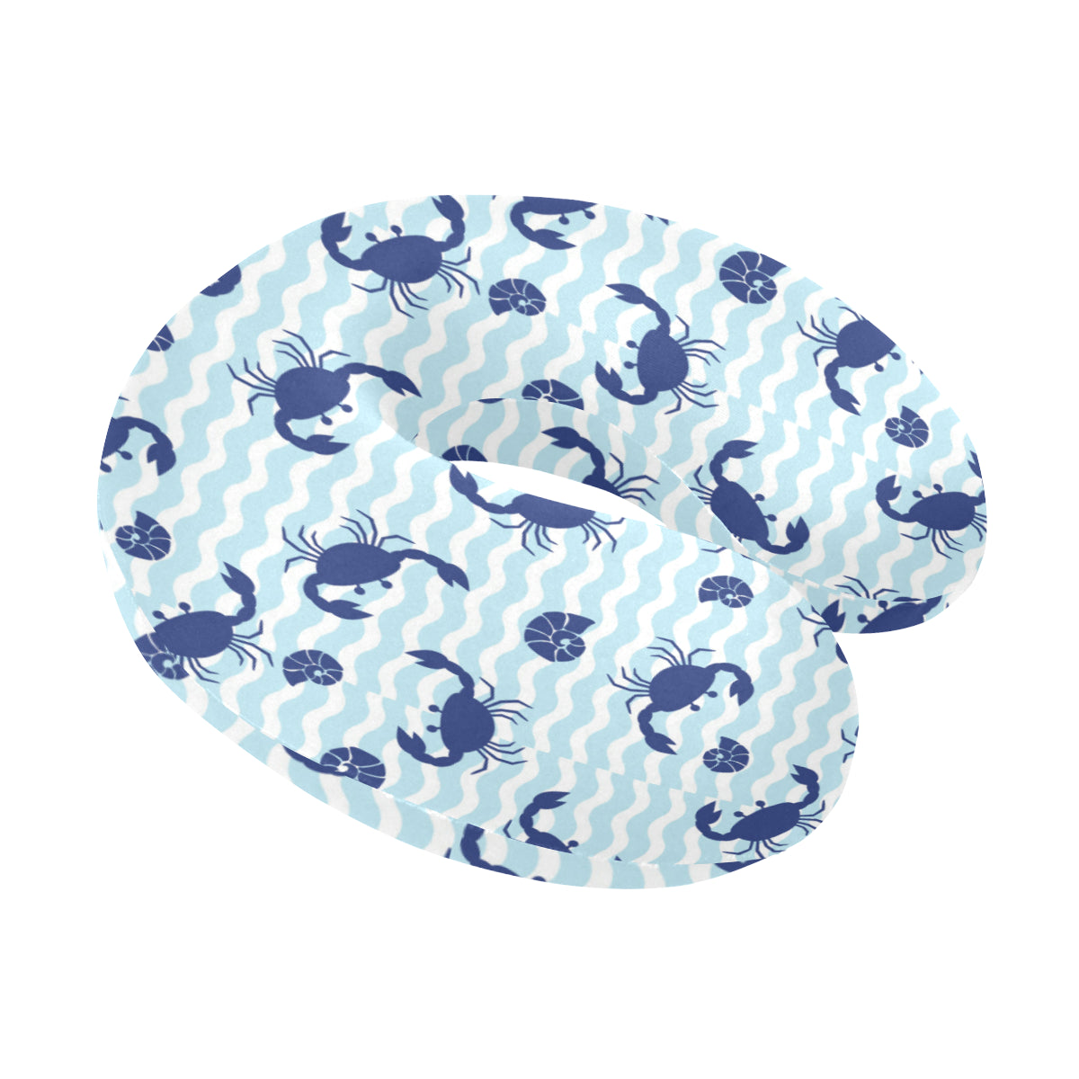 Crab Pattern Print Design 04 U-Shaped Travel Neck Pillow