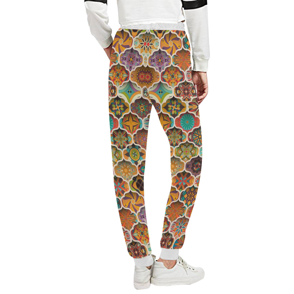 Mandala Mosaic Themed Design Print Unisex Sweatpants