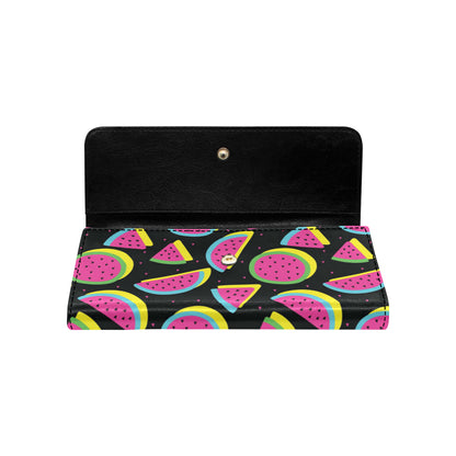 Watermelon Pattern Print Design WM07 Women's Trifold Wallet