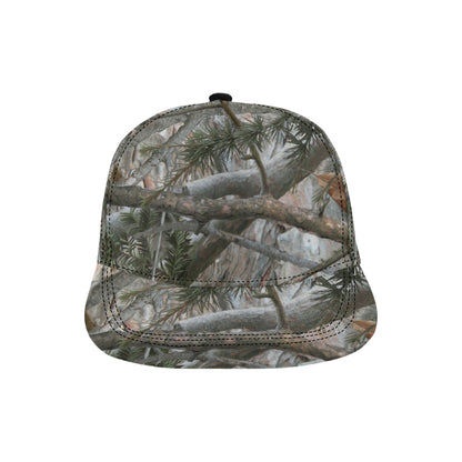 Camo Realistic Tree Forest Pattern Snapback Cap