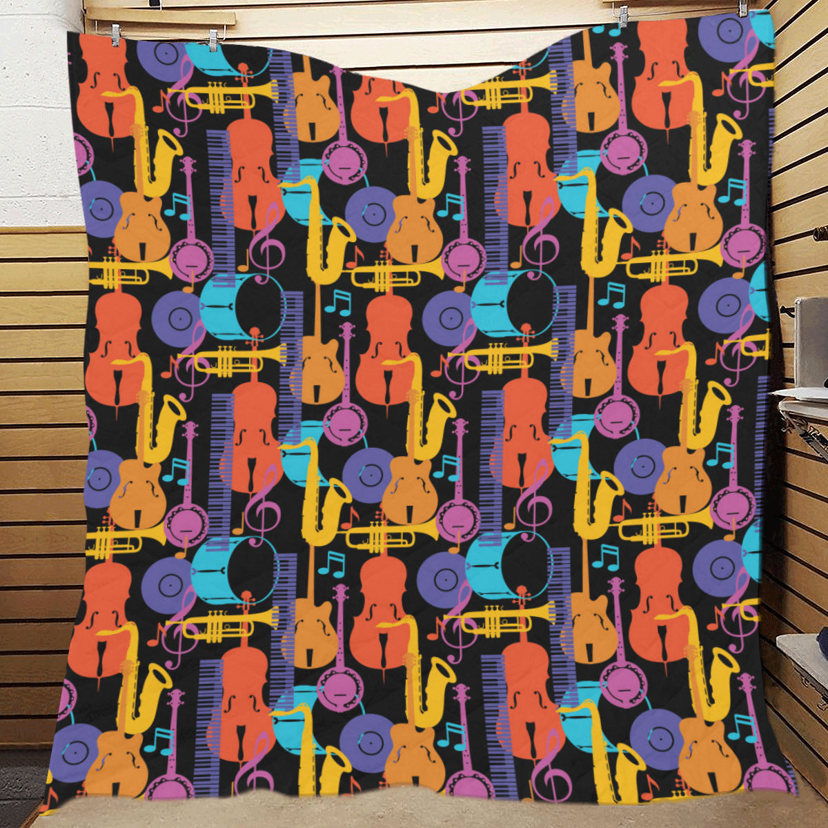 Jazz Pattern Print Design 03 Premium Quilt