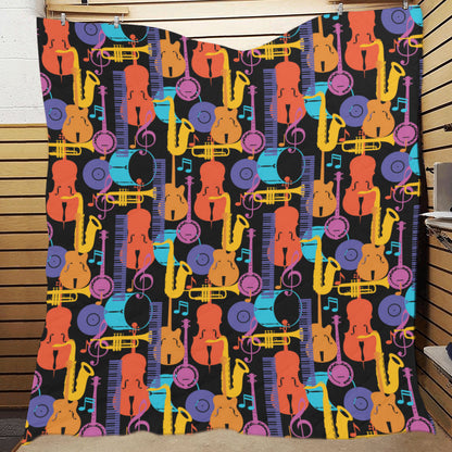 Jazz Pattern Print Design 03 Premium Quilt