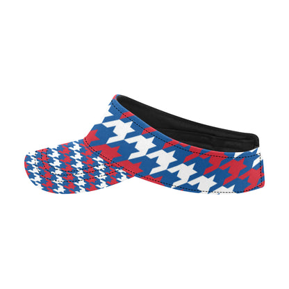 Patriotic Houndstooth Pattern Print Design A02 Unisex Sun Visor