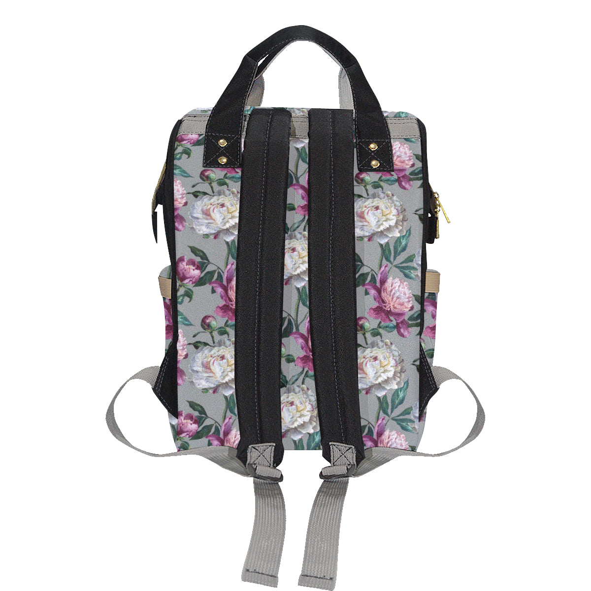 Peony Pattern Print Design PE01 Diaper Bag Backpack