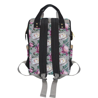Peony Pattern Print Design PE01 Diaper Bag Backpack
