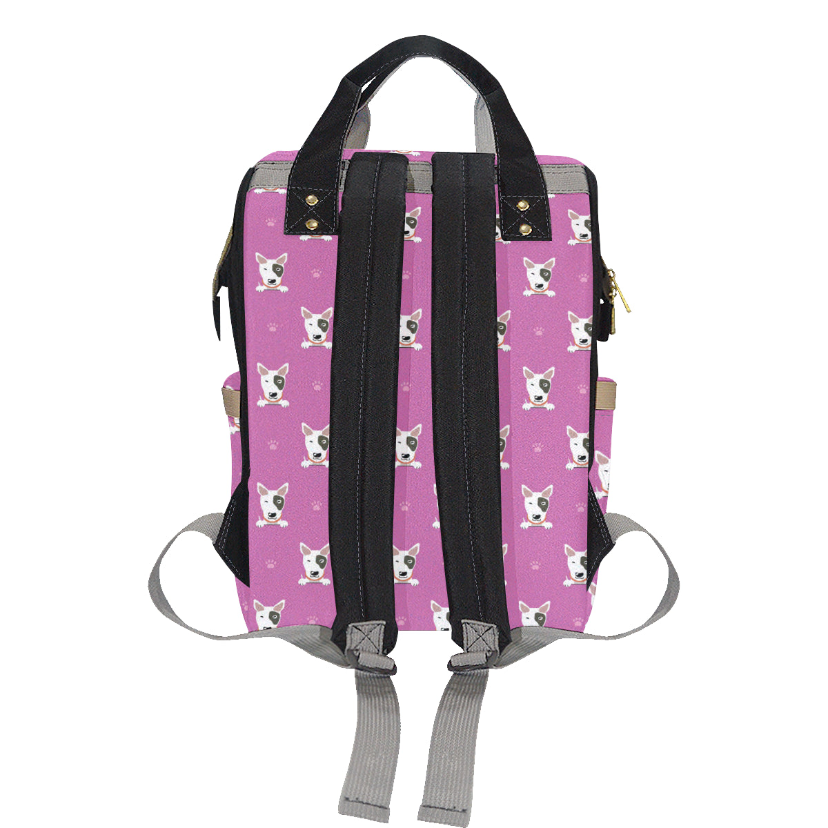 Bull Terrier Happy Print Pattern Diaper Bag Backpack