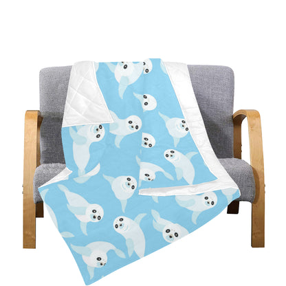 Sea Lion Cute Pattern Print Design 03 Premium Quilt