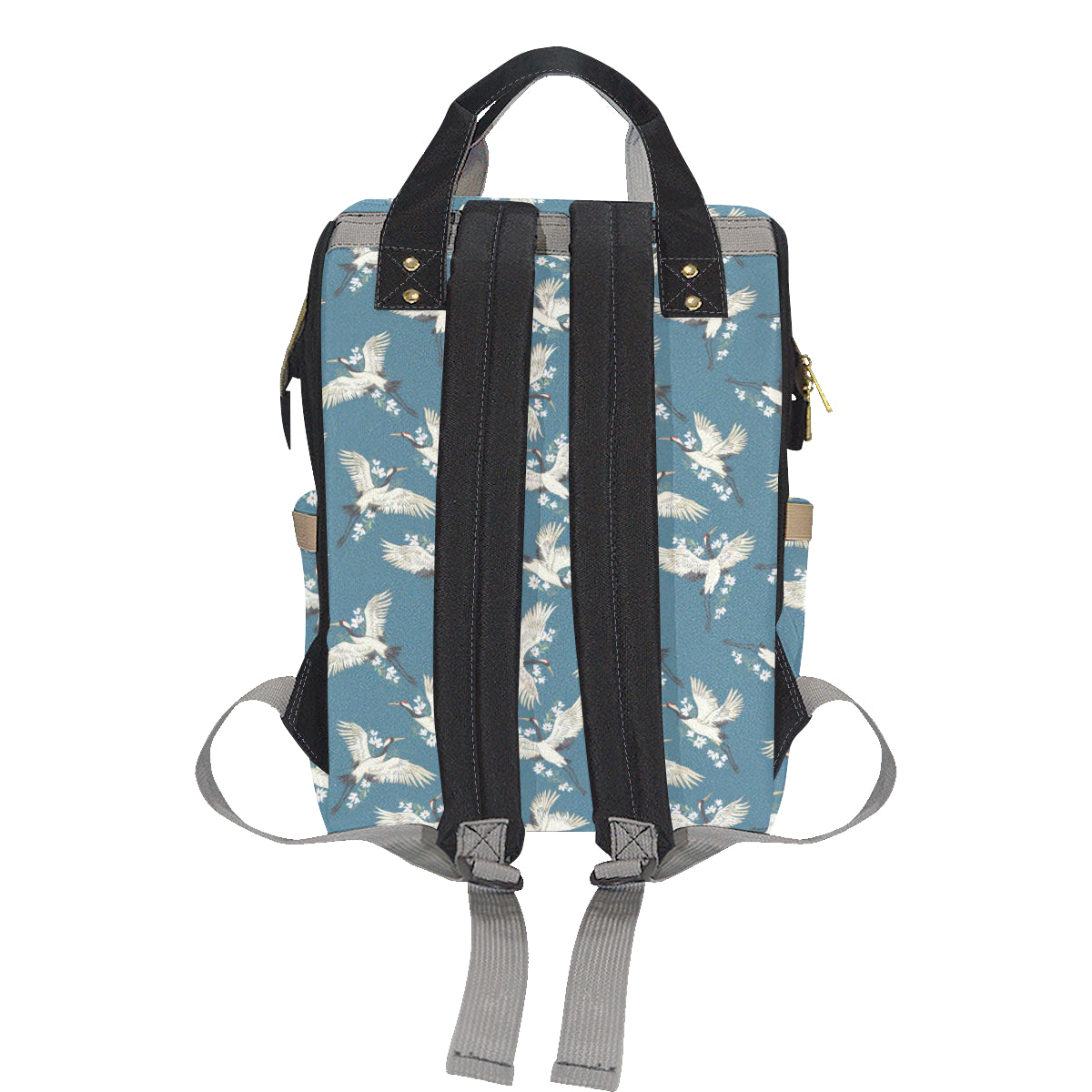 Crane Pattern Print Design 02 Diaper Bag Backpack